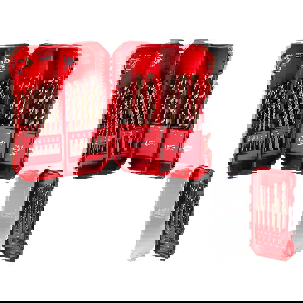 Drill Bit Sets; Drill Bit Set Type: Maintenance Length Drill Bits ; Number of Pieces: 34 ; Tool Material: Cobalt ; Minimum Drill Bit Size (Frac Inch): 1/16 ; Maximum Drill Bit Size (Frac Inch): 1/2 ; Shank Type: 3-Flat